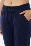 Amante Cotton Elastane Loungewear Bottom - Ocean Cavern Solid — thumbnail 4